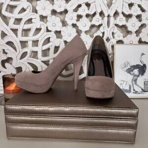 Maurices Nude Tan Suede Heels